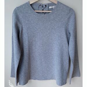 Madewell • S • Blue Wide Long Sleeve Lace-up Back 100% Cotton Sweater